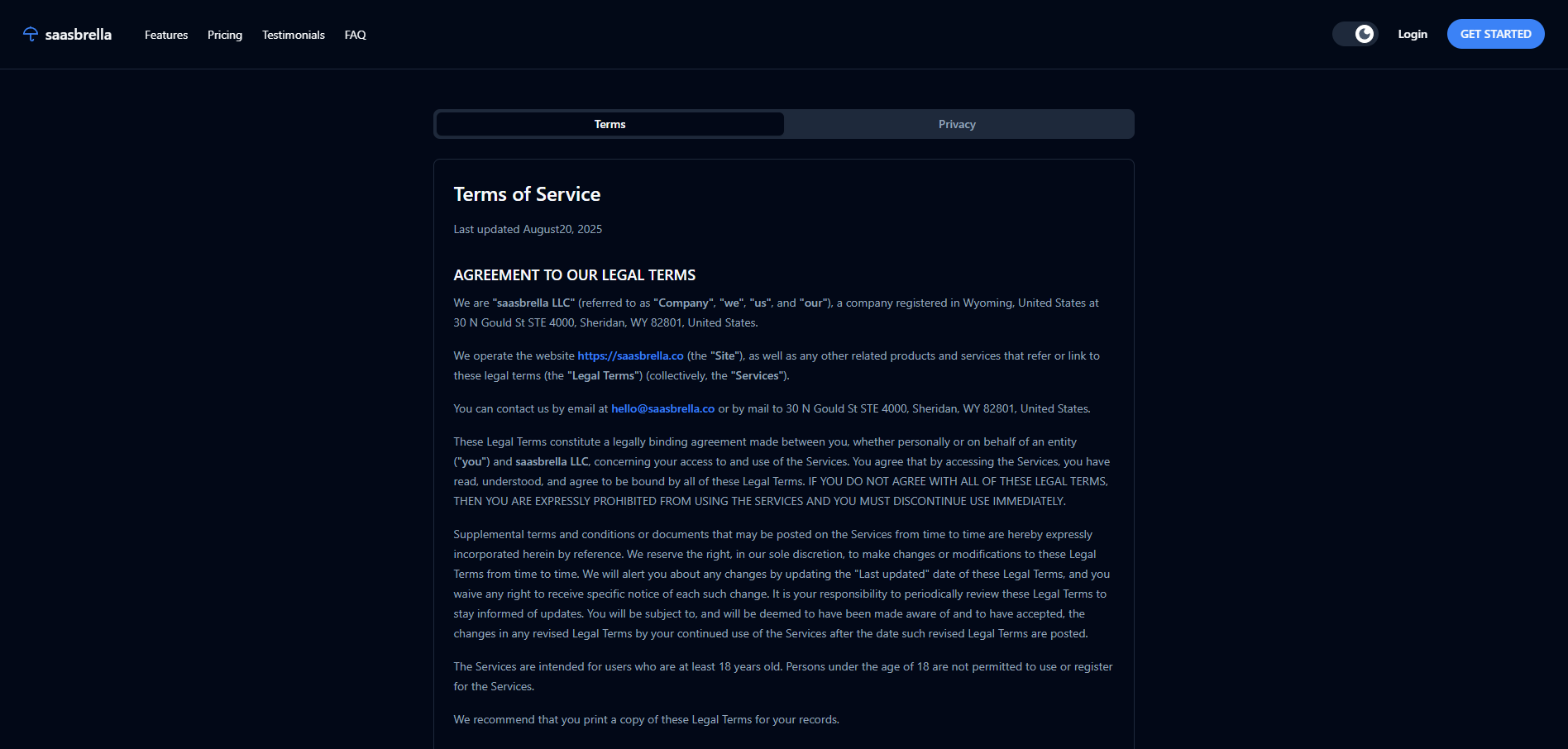 Terms of Service